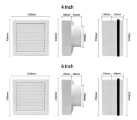 Ventilateur d'aérage mural pour fenêtre à persienne avant automatique électrique de marque personnalisée OEM Ventilateur d'extraction en plastique de 4 6 pouces