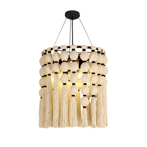 <span class=keywords><strong>Paralume</strong></span> Decorativo da Parete in <span class=keywords><strong>Corda</strong></span> di Carta Fatto a Mano Stile Bohémien con Nappine e <span class=keywords><strong>Corda</strong></span> dal Sichuan - Product Image 3