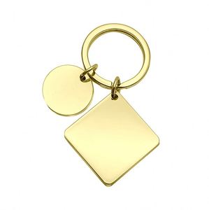 New Fashion Engravable Stainless Steel Square Heart Shape Metal <b>Key</b> <b>Chain</b> Accessories Wholesale Keyachains - Product Image 4