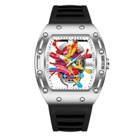 Reloj de Hombre al por Mayor, Forma de Barril, Esfera Grande, Movimiento de Cuarzo, Correa de Goma Suave, Pantalla Luminosa, Estilo Casual Urbano