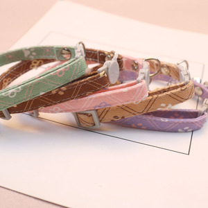 Cartoon Pet Collars With Paw Pendants Soft Polyester Cotton For Small Medium Cats <b>Dog</b> Collars Wholesale - Product Image 4