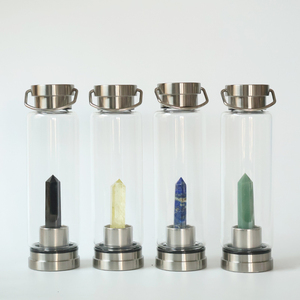 Custom Logo 500ml <strong>Quartz</strong> Crystal Glass Water Bottle for Outdoor Festivals Direct Drinking for <strong>Parties</strong> and Events - Product Image 3