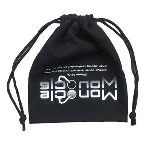 Bolsa Protectora para Lentes con Cordón, Personalizable, Ecológica, Reutilizable, de Algodón Suave Negro, para Accesorios - Product Image 3