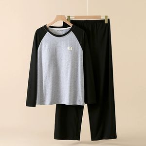 เซ็ตชุดนอนแขนยาวสวมใส่สบายของผู้หญิงผ้าคอตตอนแท้พร้อมแผ่นรองชั้นในชุดชิ้นเดียวชุดใส่อยู่บ้านทรงหลวมขนาดใหญ่พิเศษ - Product Image 4