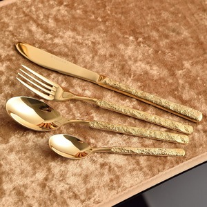 Ensemble de vaisselle et de couverts de luxe en acier inoxydable 304, 4 pièces avec trou de suspension, pour cadeaux d'affaires, usage familial et en restaurant - Product Image 4
