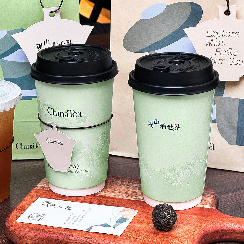 Hotsale Disposable Embossed Double-layer Coffee Paper Cup Custom Print Heat Insulation Beverage Takeout Packaging Paper Cup