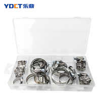 Kit d'assortiment de colliers de serrage à vis sans fin avec bandes perforées et boîte d'organisation pour la réparation de tuyaux