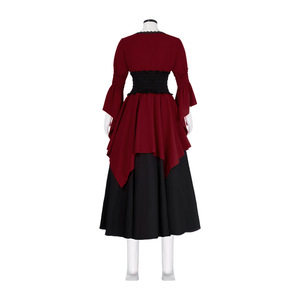 <span class=keywords><strong>Costume</strong></span> da <span class=keywords><strong>Strega</strong></span> Medievale per <span class=keywords><strong>Halloween</strong></span> da <span class=keywords><strong>Donna</strong></span>, Abito Lungo con Volant WDEC-057 - Product Image 4