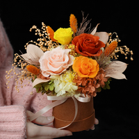 Bouquet de fleurs éternelles de luxe TC, rose et hortensia, décoration d'intérieur, cadeau de Saint-Valentin, fête des mères, anniversaire, rose préservée, boîte cadeau