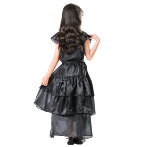 Costume di Halloween per Bambini, Vestito Nero di Wednesday della Famiglia Addams, Abito per Cosplay - Product Image 4