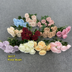 Prix de gros usine Bouquet de roses artificielles colorées à forme pointue pour l'automne et le printemps, idéal pour la présentation d'événements variés - Product Image 6
