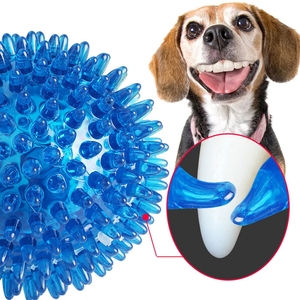 Vendedor caliente Ecológico TPR Durable Bola chirriante Limpieza de dientes Juego de bolas puntiagudas Juguetes para masticar perros - Product Image 2