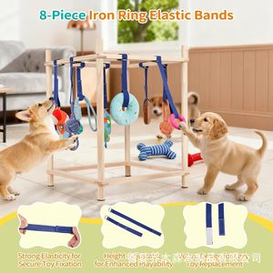 Étagère en bois pour jouets d'animaux, support de jeu interactif pour chien, support de suspension et d'entraînement pour jouets, étagère de rangement pour fournitures pour animaux - Product Image 3