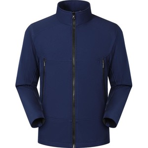 Men's Orange Four-Way Stretch Softshell Jacket With <b>Stand</b> Collar Technical Outdoor Apparel - Product Image 3