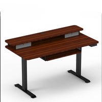 Table ergonomique double couche réglable en hauteur électrique Bureau debout Cadre de bureau d'ordinateur de bureau à levage intelligent avec tiroirs