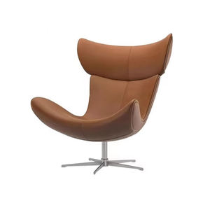 Sillón de Ocio Nordic Snail Imola, Sillón Giratorio Individual de Cuero Genuino, Sofá Perezoso para Sala de Estar o Balcón, Estilo Influencer - Product Image 4