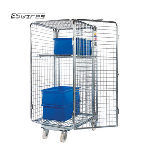 Cage de stockage en métal en treillis métallique de transport logistique à imbrication soudée pliable avec étagères - Product Image 4