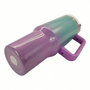 Gobelet de voyage isotherme réutilisable en acier inoxydable à double paroi de 40 oz, tasse à café pour voiture avec poignée et couvercle à paille - Product Image 3