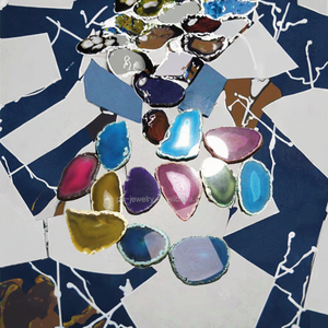 Tranches d'agate polies en gros, couleur naturelle, pierres semi-précieuses pour artisanat, décoration intérieure, style amour, plaques nominatives - Product Image 3