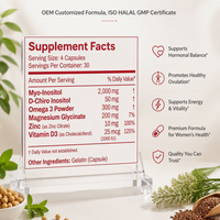 OEM ODM Étiquette personnalisée en stock Multivitamines pour femmes adultes Équilibre hormonal Myo-Inositol D-Chiro Inositol 120 Capsules