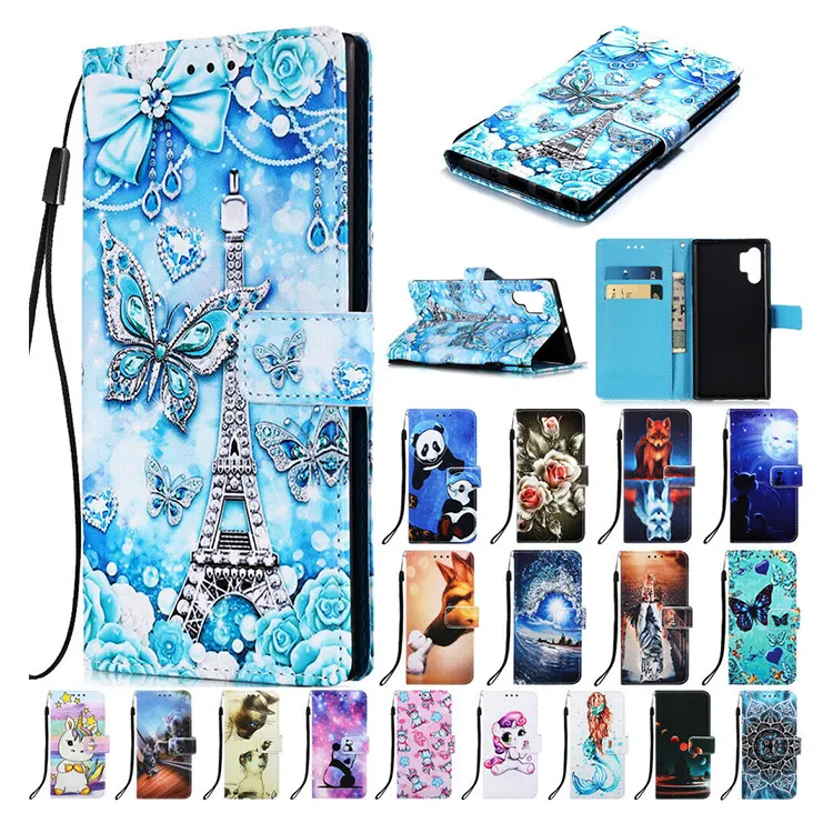 PU Leather Wallet Card Flip Leather Phone Case Cover For Samsung Galaxy S9 S10 Note 10 Plus A21S A21 A51 A71