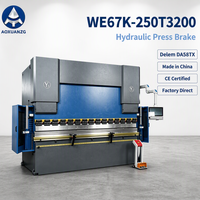 Presse plieuse électro-hydraulique CNC WE67K 250T3200mm avec DA58T (4+1 axes), tension personnalisée 400V, avec interface en polonais
