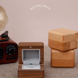 Cajas de Madera Maciza Pequeñas al por Mayor para Anillos de Boda y Almacenamiento de Pequeños Regalos - Product Image 2