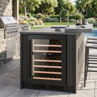 Cave à vin NE-403D-8 à double zone, 82 cm de hauteur, contrôle numérique, compresseur, commande tactile, sans givre, 130 L