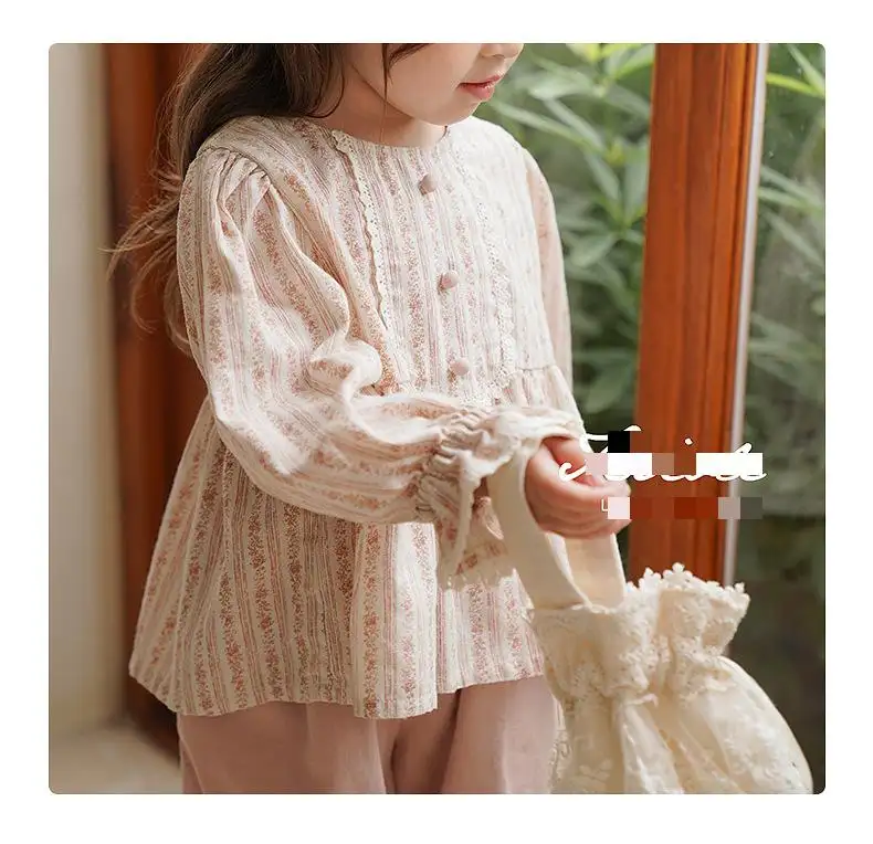 2023 नई बच्चों मीठा डिजाइन वसंत सूट लंबी बांह की कमीज + पैंट प्रिंट राजकुमारी कपास लड़की के कपड़े सेट