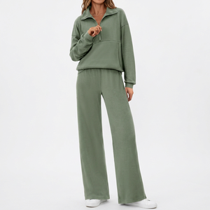 Conjunto Deportivo de Dos Piezas para Mujer, Estampado, Cintura Alta, Pantalones Anchos, Elástico en Cuatro Direcciones, Ecológico - Product Image 1