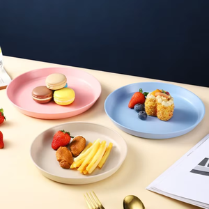Platos Redondos de Paja de Trigo Ecológicos de Estilo Nórdico, Coloridos, Reciclables y Elegantes para Fiestas, Uso Doméstico y en Restaurantes - Product Image 2
