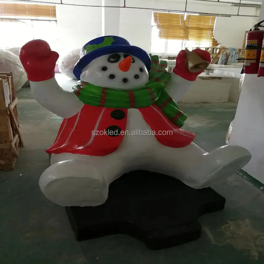 Khác Nhau Dễ Thương Snowman Trượt Hình Dạng Tùy Chỉnh Trang Trí Nội Thất Sợi Thủy Tinh Nhựa Điêu Khắc