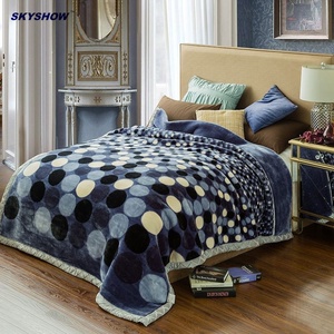 Chăn Giường Raschel Dệt Kim Minky Màu Xám In Tùy Chỉnh Chăn Ném Sang Trọng - Product Image 2