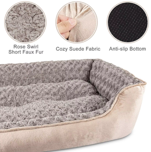 Camas para perros, suaves, cómodas, transpirables, duraderas, antideslizantes, tejidas a mano, lavables, cama para perros con cojín para dormir - Product Image 6