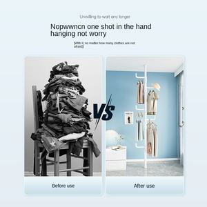 Porte-manteau en métal simple et moderne Support de rangement vertical debout pour chambre à coucher Internet-Famous Cloths Hanger Coat Floor - Product Image 3