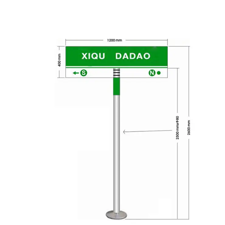 Einfache Installation kunden spezifischer Stahl 3m 4m 5m 6m 7m Verkehrs zeichen Straßen laternen mast