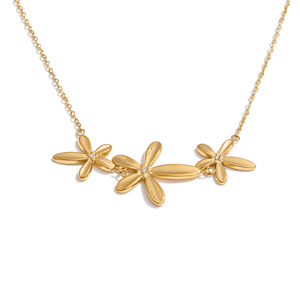 Collar con Colgante de Flor de Circonio y Acero Inoxidable XY 120, Estilo Moderno Primavera-Verano <span class=keywords><strong>2026</strong></span>, Joyería Exquisita - Product Image 1