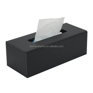 Couverture de boîte de tissu acrylique noire de Logo imprimé par coutume/<span class=keywords><strong>support</strong></span> de boîte de tissu de voiture - Product Image 4