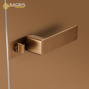 Poignée de porte d'hôtel moderne avec option d'incrustation en bois/cuir/cuir de <span class=keywords><strong>vachette</strong></span>, serrure de porte silencieuse à absorption magnétique - Product Image 3