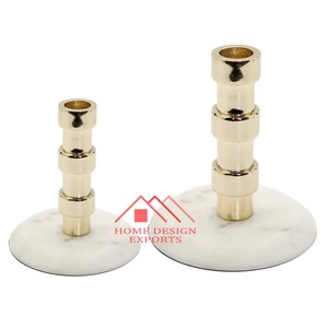 Base en marbre pour décor de noël 2023 nouvelle conception bougeoirs de noël en laiton poli brillant t-light bougeoir - Product Image 2