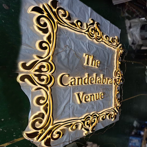 Custom Stainless Steel 3D Letters Outdoor <b>LED</b> Backlit Business <b>Sign</b> with Plug Waterproof for Home Mall Office Shops Bars - Product Image 3