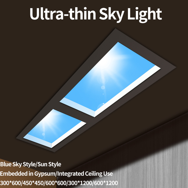Ultra Clear Blue Sky Lighting Artificial Skylight LED Blue Sky Ceiling LED Light Clear Sky Light for Kids Adults Home Bedroom