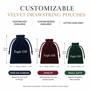 Sacs d'emballage en velours à cordon de serrage, doux au toucher, résistants à la poussière, personnalisables avec logo, différentes tailles, pour cadeaux de bijoux, achat en gros, petites pochettes - Product Image 2