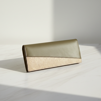 Dompet panjang multilapis modis desain kontras warna Vintage Dompet genggam untuk wanita terlaris