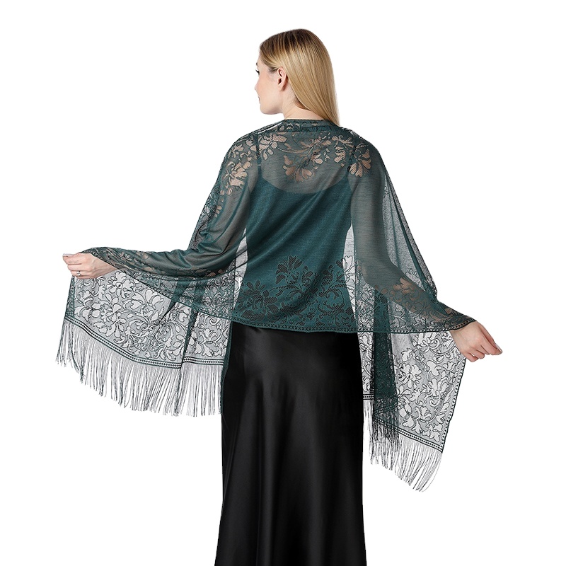 Emerald Lace Shawl - Perfect for Wedding & Evening Parties Emerald Lace Shawl - Perfect for Wedding & Evening Parties
