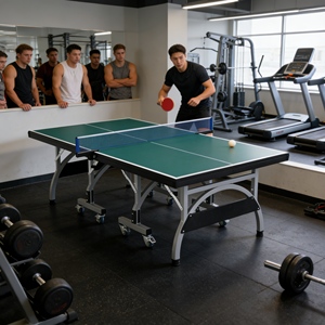 Table de tennis de table pliable personnalisable pour la maison, table de tennis de table d'intérieur pour les <span class=keywords><strong>grandes</strong></span> familles, jeu interactif de loisirs et de compétition - Product Image 2