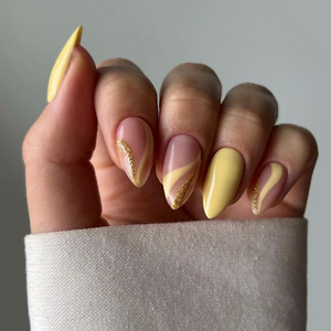 30 Pièces de Faux Ongles Français Haut de Gamme Pré-conçus, <span class=keywords><strong>Couleur</strong></span> Unie Simple, Forme Amande, Style Européen et Américain, Courts - Product Image 2