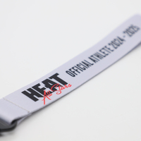 Gantungan Kunci Pendek Polyester Ramah Lingkungan untuk Souvenir Promosi Kustom, Tali Lanyard dengan Pengait Karabiner Logam Tugas Berat