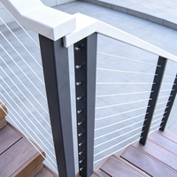 Rampe de balustrade moderne en câble d'acier inoxydable OEM économique, matériaux 304/316, résistante à l'eau et à la rouille pour balcon et escalier