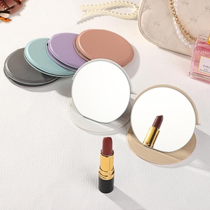 Miroirs compacts pliables ronds portables Mauri Rose Gold 2026, miroir de poche argenté pour le maquillage, idéal comme cadeau personnalisé - Product Image 1
